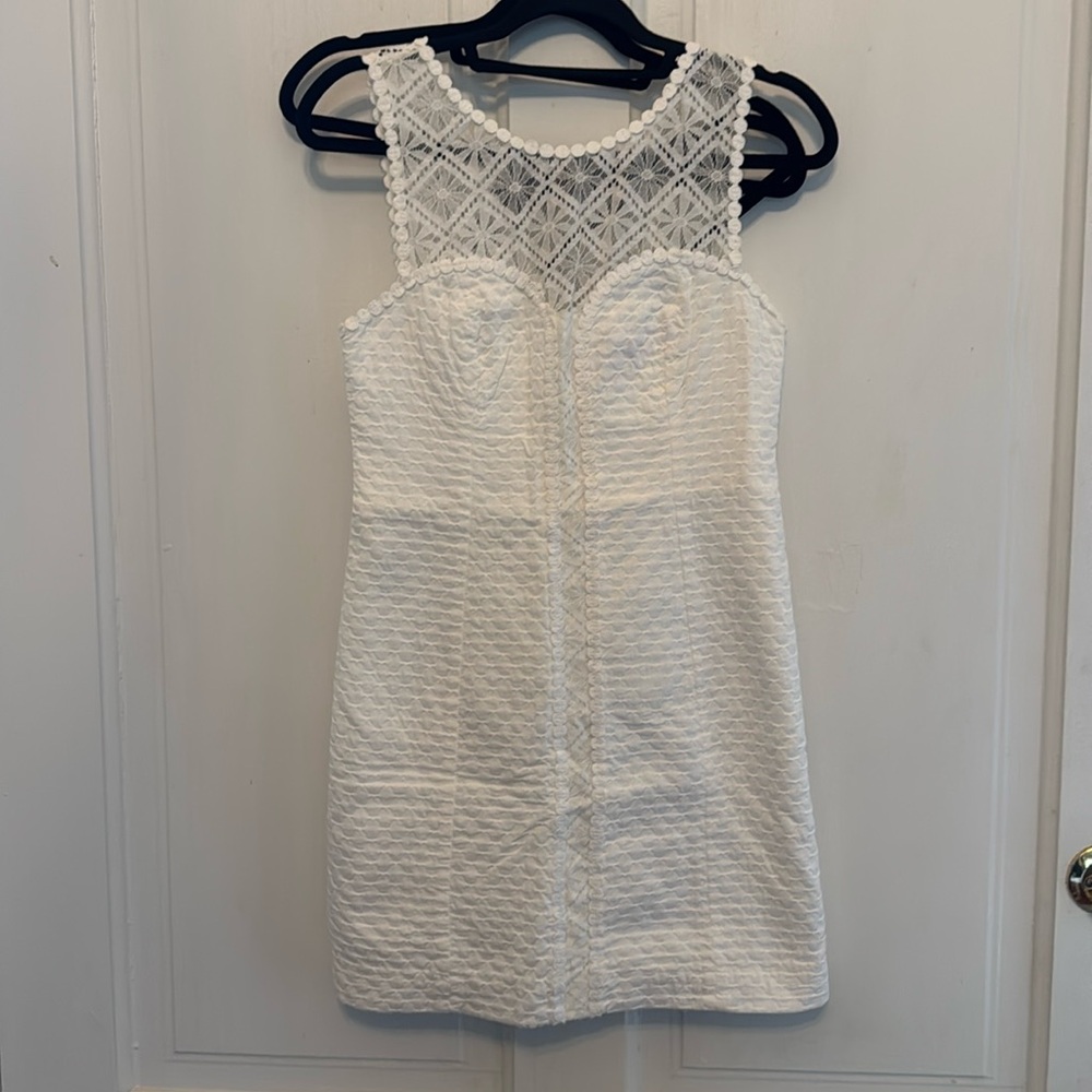 Lily Pulitzer white lace shift sweetheart dress 2